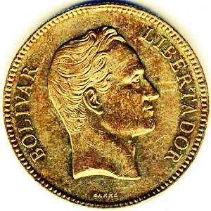 20 Bolivares 1879 Oro a