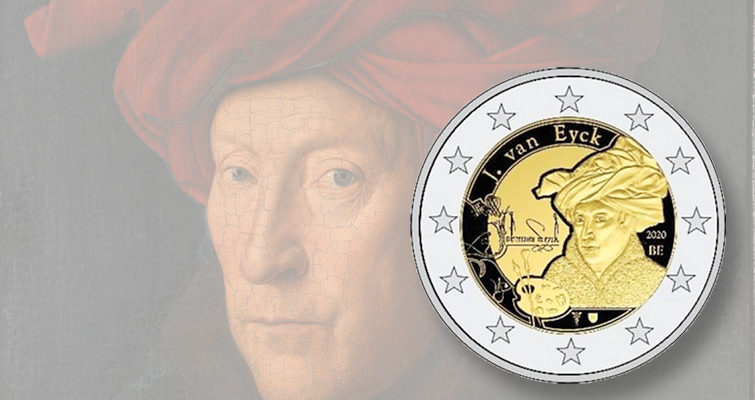 El artista van Eyck en la nueva moneda de 2 euros para Bélgica
