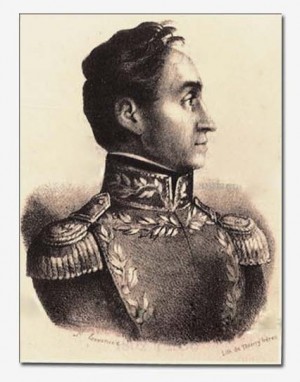 Retrato de Bolívar pintado por Carmelo Fernández