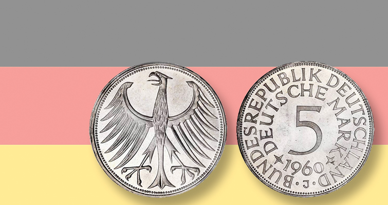 Condición rara moneda moderna de Alemania en la subasta