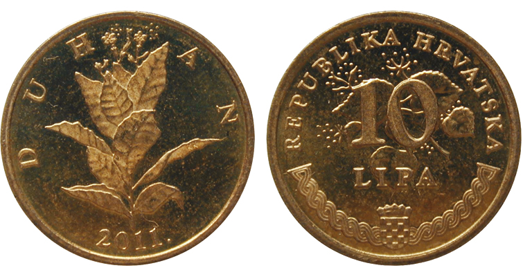 Moneda croata en rollo de níquel Jefferson