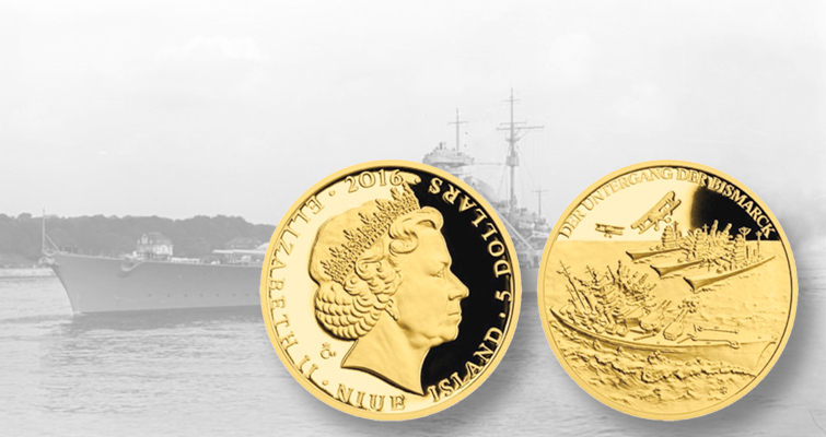 El hundimiento del Bismarck aparece en una moneda de la Casa de la Moneda Checa El hundimiento del Bismarck aparece en una moneda de la Casa de la Moneda Checa