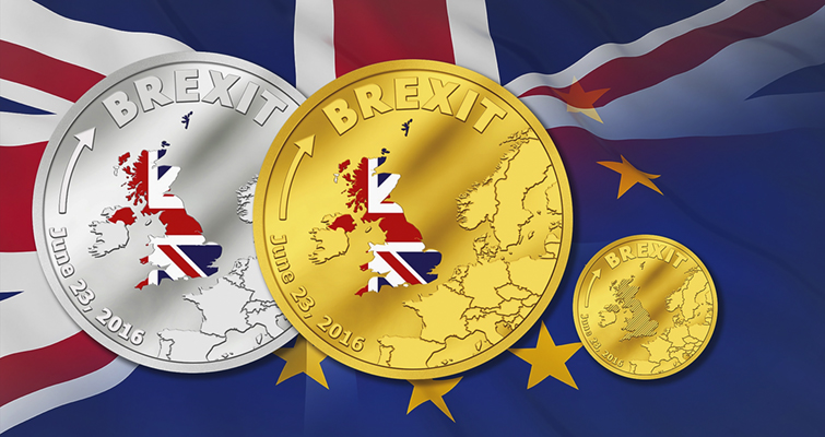 El voto del Brexit marcado en las nuevas monedas de plata y oro