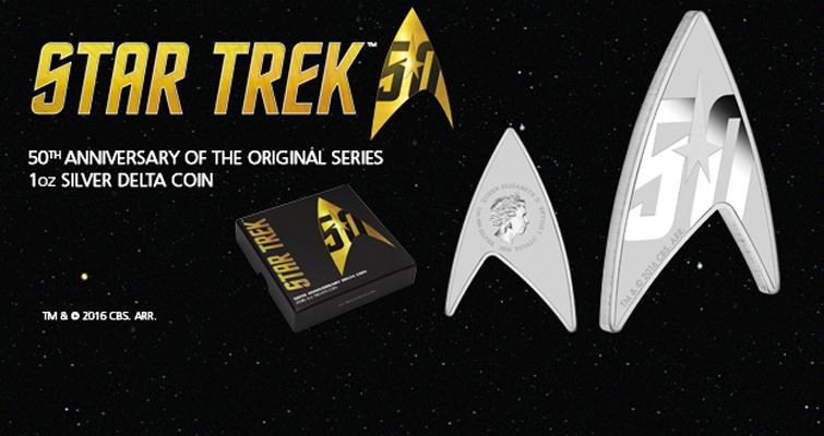 La primera moneda de plata en forma de delta rinde homenaje a Star Trek