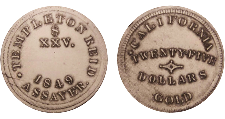 Templeton Reed pioneer gold piece