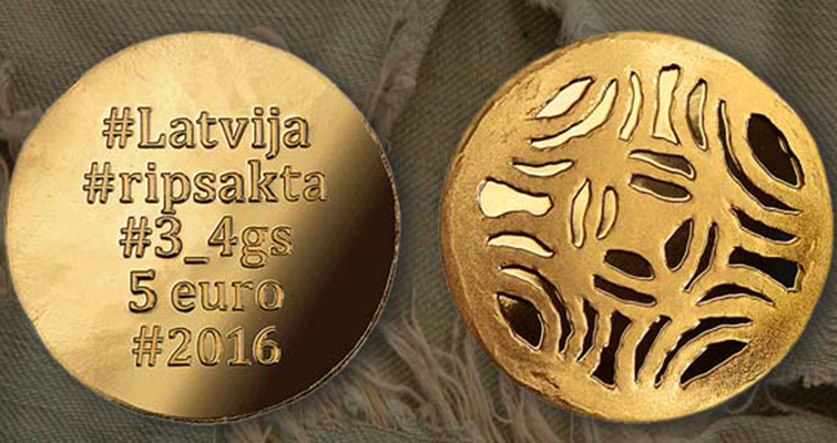 Letonia muestra sus joyas en una nueva moneda de oro conmemorativa