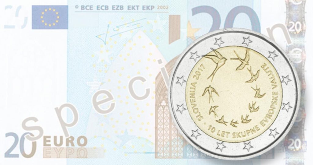 Eslovenia celebra una década de acuñación del euro con una moneda de 2 euros Eslovenia celebra una década de acuñación del euro con una moneda de 2 euros