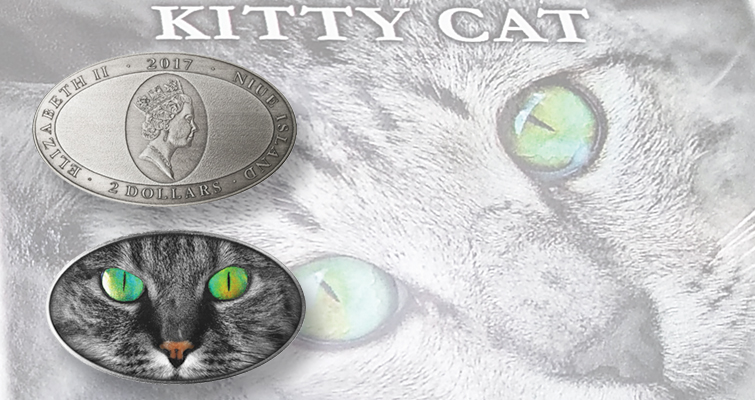 Los ojos de gato brillan en la nueva moneda de plata de 2 dólares de Niue