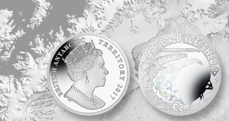 La Casa de la Moneda de Pobjoy acuñó una moneda en honor a la plataforma de hielo de la Antártida