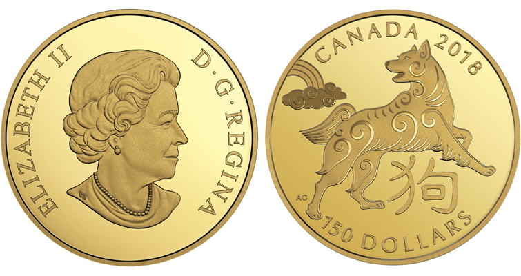 La Real Casa de la Moneda de Canadá emite monedas para el Año del Perro
