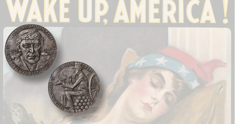 La medalla satírica de la Primera Guerra Mundial apunta al presidente Wilson
