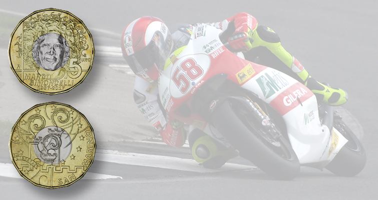 San Marino honra al fallecido piloto de motos con 5 euros