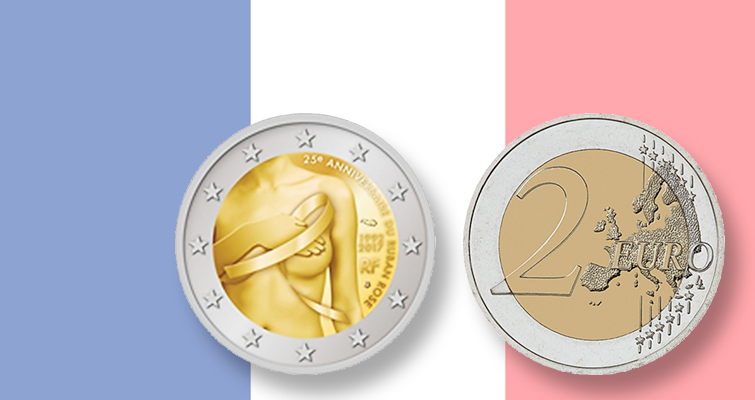 Francia emite una moneda de 2 euros para concienciar sobre el cáncer de mama