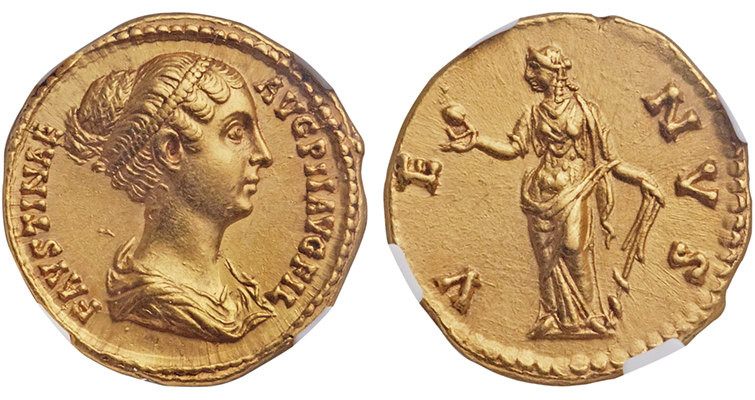 Rara representación de una mujer fuerte y hermosa aureus