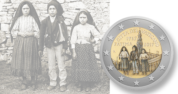 La moneda de 2 euros de la Ciudad del Vaticano conmemora las apariciones de Fátima La moneda de 2 euros de la Ciudad del Vaticano conmemora las apariciones de Fátima