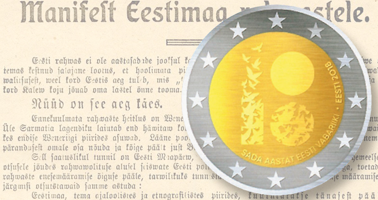 Estonia anuncia una moneda de 2 euros para el centenario de la nación