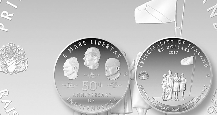 La Casa de la Moneda produce una moneda de plata de 25 dólares de 2017 para Sealand