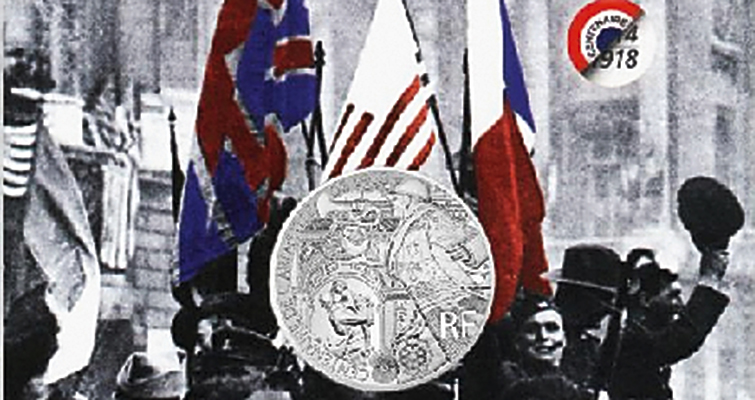Francia emite monedas de plata para el centenario de la Primera Guerra Mundial