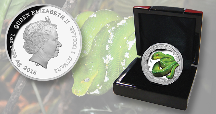 La moneda «Reptiles notables» rinde homenaje a la pitón arbórea verde La moneda «Reptiles notables» rinde homenaje a la pitón arbórea verde