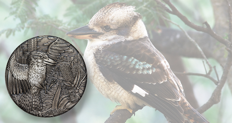 Cucaburra en alto relieve moneda de plata de 2 onzas