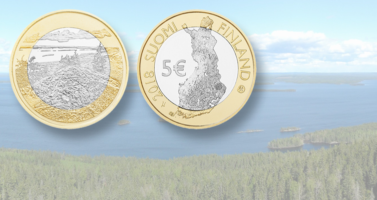 Finlandia celebra el parque nacional con dos monedas