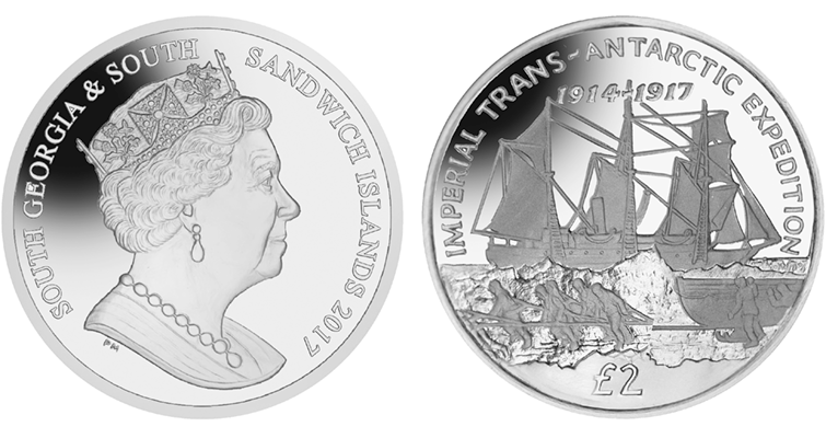 Las monedas celebran la expedición de Shackleton al Endurance