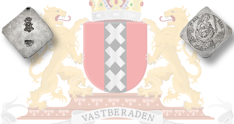 Patrón de los artilleros en una moneda de asedio en subasta