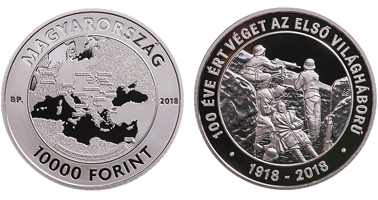 Una moneda húngara conmemora el papel de la Primera Guerra Mundial