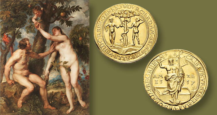 La medalla de oro de 1557 cuenta la historia bíblica de Adán y Eva La medalla de oro de 1557 cuenta la historia bíblica de Adán y Eva