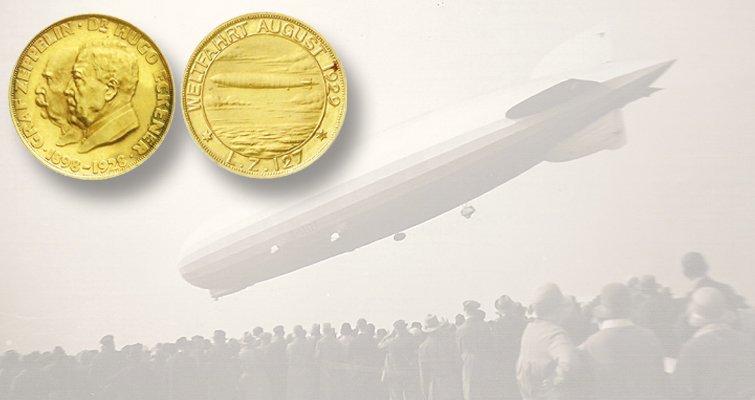 Medalla de oro del Graf Zeppelin artefacto de aviación asequible Medalla de oro del Graf Zeppelin artefacto de aviación asequible