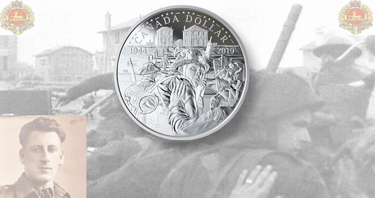 La moneda de la Real Casa de la Moneda de Canadá muestra a un soldado del Día D