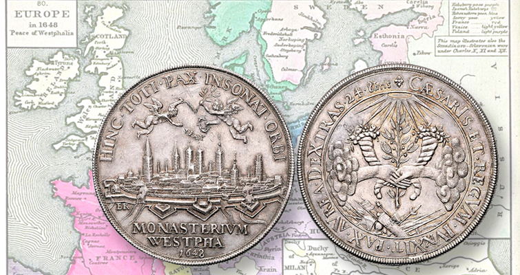 La medalla de plata de 1648 marca el Tratado de Westfalia