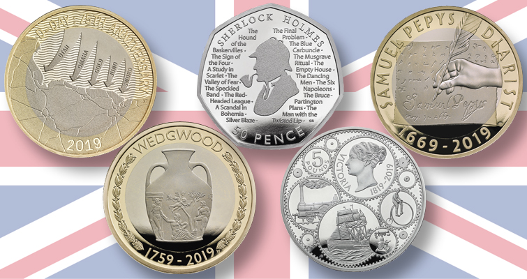 El Reino Unido revela los temas de las monedas de 2019