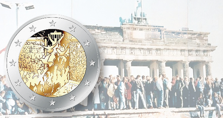 Francia emite una moneda de 2 euros para conmemorar la caída del Muro de Berlín