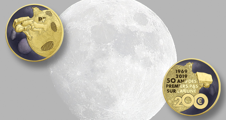 La Moneda de París emite monedas con motivo del alunizaje del Apolo 11