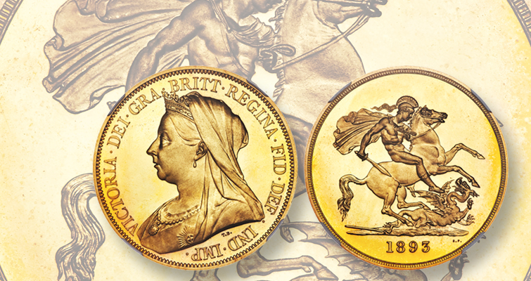 Análisis del mercado: Destaca la moneda Proof 65 Ultra Cameo 1893 Victoria, Widow Head £5