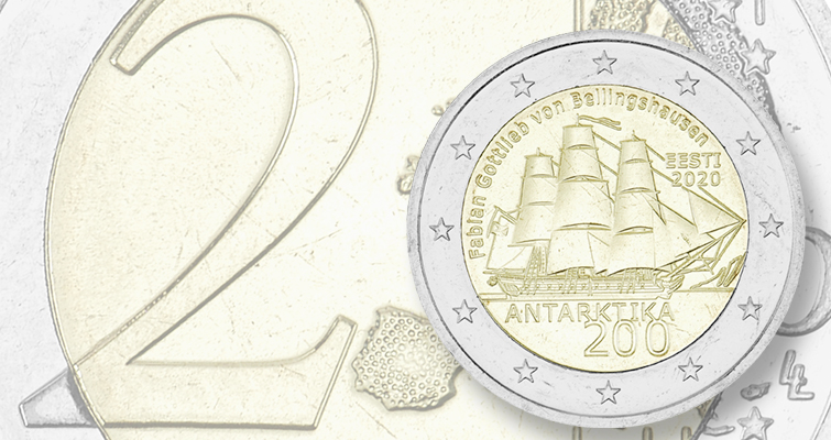 Estonia celebra el descubrimiento de la Antártida con una moneda de 2 euros en circulación