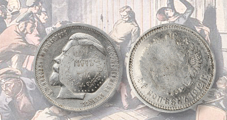 Las monedas contramarcadas pueden representar mensajes políticos