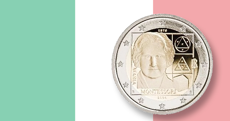 Italia emite una moneda de 2 euros en circulación para María Montessori