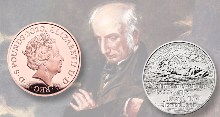 La Real Casa de la Moneda coloca al poeta William Wordsworth en las monedas de 2020