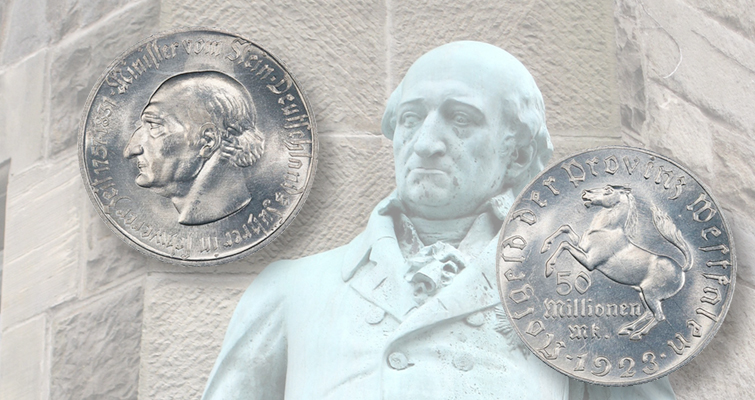 Las «monedas» inflacionistas alemanas de la posguerra se parecen a las medallas Las «monedas» inflacionistas alemanas de la posguerra se parecen a las medallas