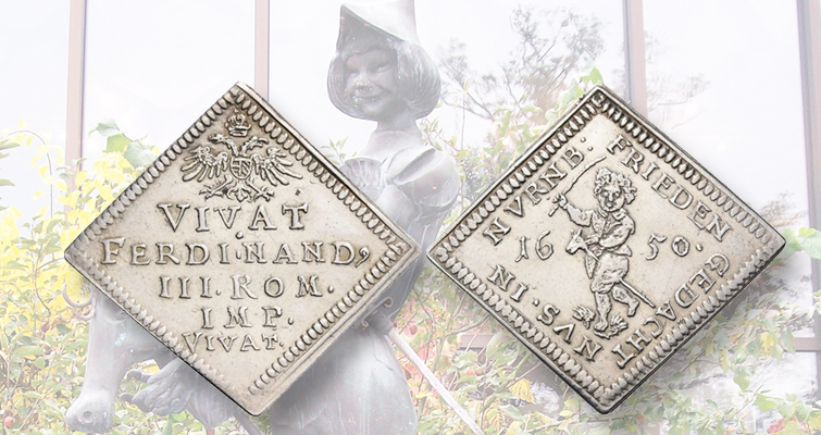 La medalla de plata marca el festival de Núremberg que celebra el fin de la Guerra de los Treinta Años