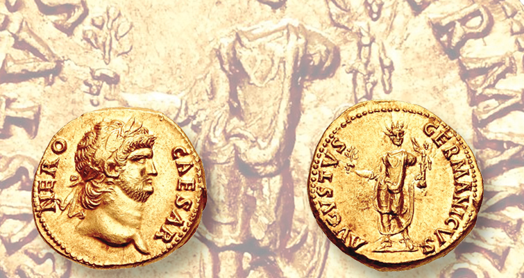 Análisis del mercado: Un poderoso retrato del emperador Nerón en aureus