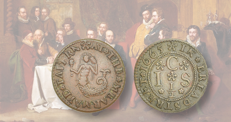 Ficha que sugiere el estilo de vida londinense del siglo XVII en la próxima subasta