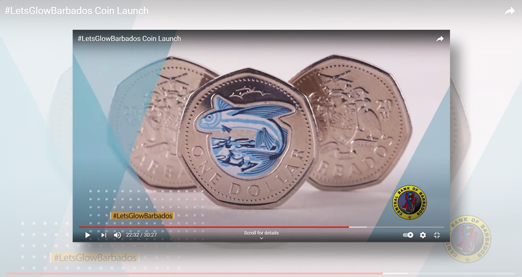 Barbados lanza una conmemorativa que brilla en la oscuridad Barbados lanza una conmemorativa que brilla en la oscuridad