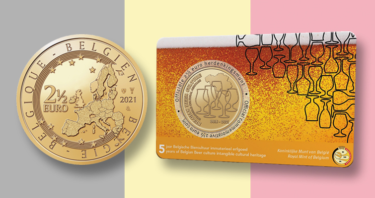 La moneda belga celebra la influencia cultural de la cerveza