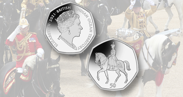 Pobjoy emite una moneda de 50 peniques de honor de Trooping the Colour