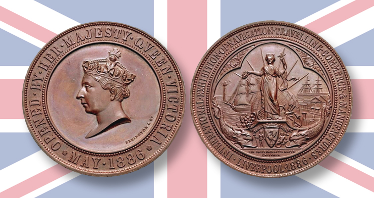 La medalla de la exposición de Liverpool de 1886 se vende en el CNG