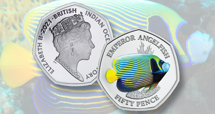 La Casa de la Moneda de Pobjoy rinde homenaje al pez ángel emperador en la tercera entrega de la serie de monedas de 50 peniques