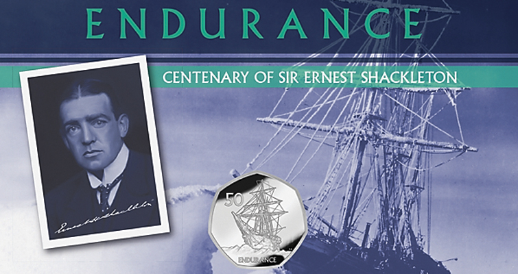 Endurance tema de una nueva moneda de 50 peniques de la serie de barcos